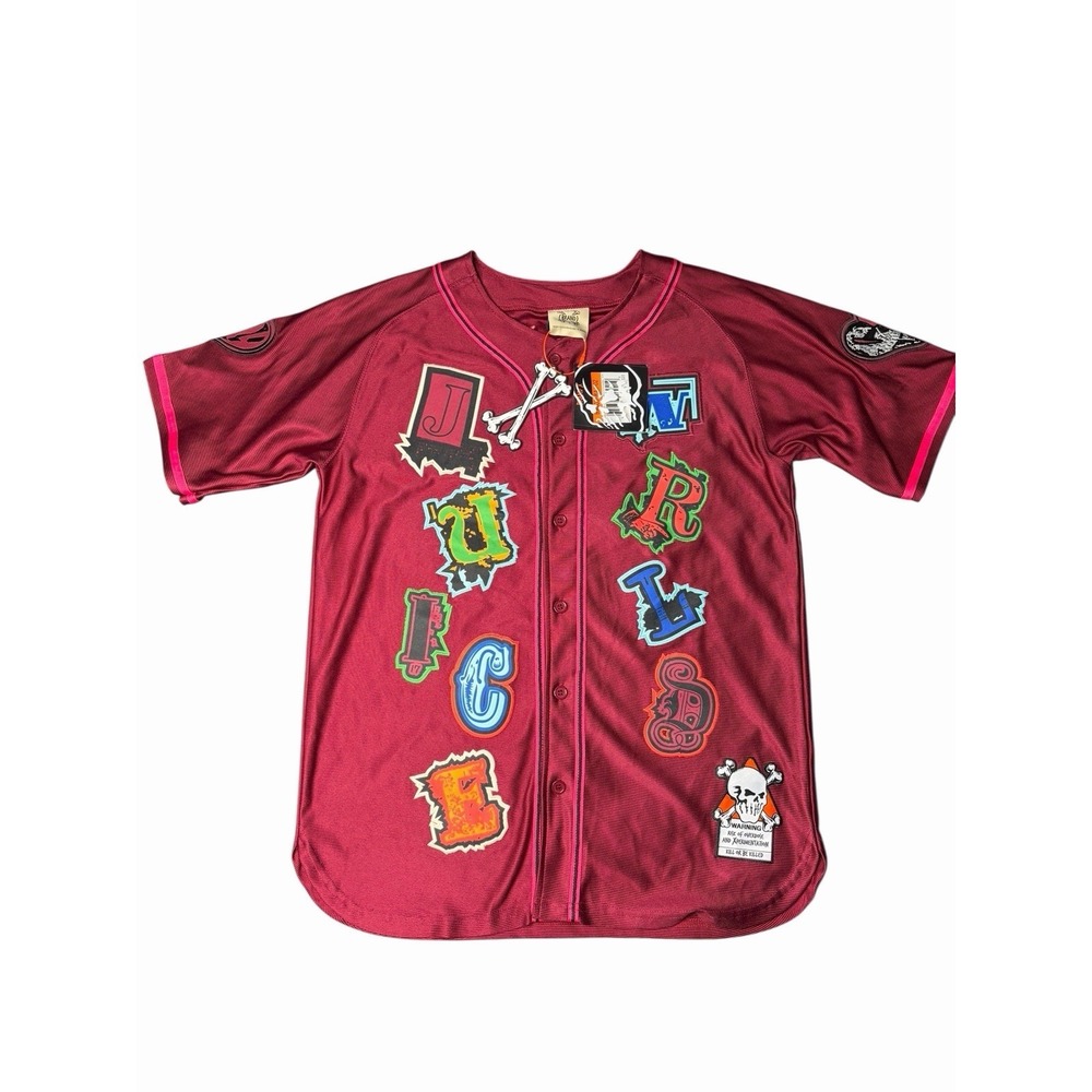 Brand X Juice WRLD Fighting Demons Baseball Embroidered Jersey Large NWT